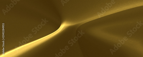 Foto metallic gold background exudes a luxurious, warm, and futuristic feel, with floating golden ribbons of light and moving waves