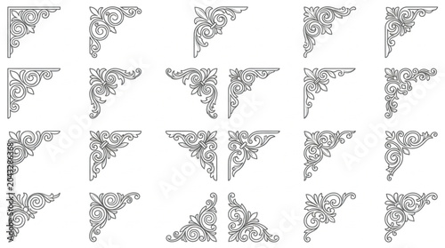 Quadro su tela Abstract Fractal Patterns in Triangular Shapes