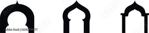 Islamic arch silhouettes moorish horseshoe and pointed arch designs
