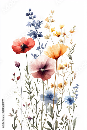 Colorful Flower Bouquet Illustration