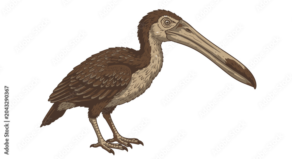 Obraz premium Detailed illustration of a bird with a long beak isolated on white background