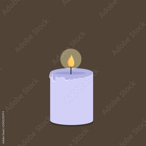 Burning candle on isolated background