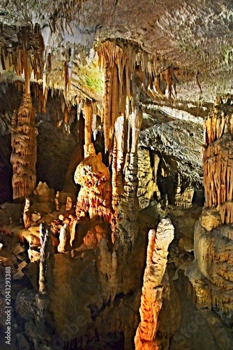 Canvas Print Slovenia - view of the cave system Postojna Cave