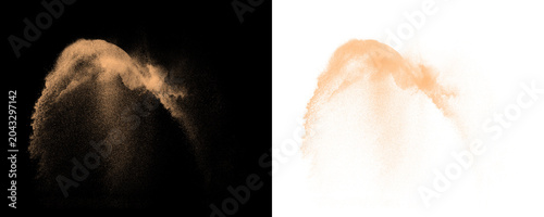 Canvastavla Arcing sand dust particle wave with airborne desert powder isolated as transpare