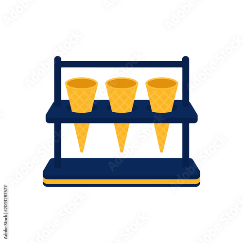 Ice Cream Cone Display Rack Icon