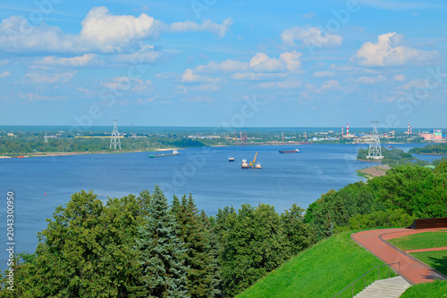 Tableau sur toile Russia, Nizhny Novgorod, wide navigable Volga River