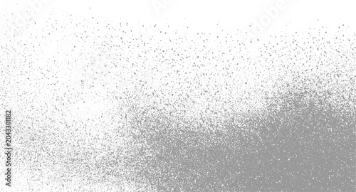 Grey spray paint splatter texture on white background with gradient density
