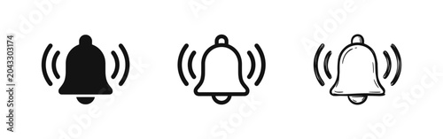 Photos Ringing Notification Bell and Alert Alarm Signal Icon