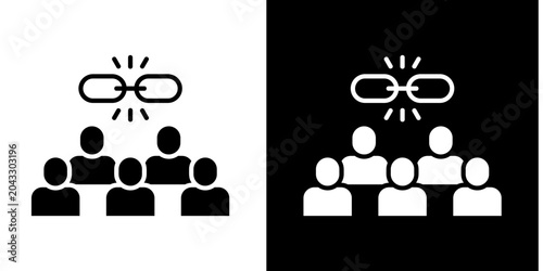 Trust Group Icon Set White Glyph Style Collection