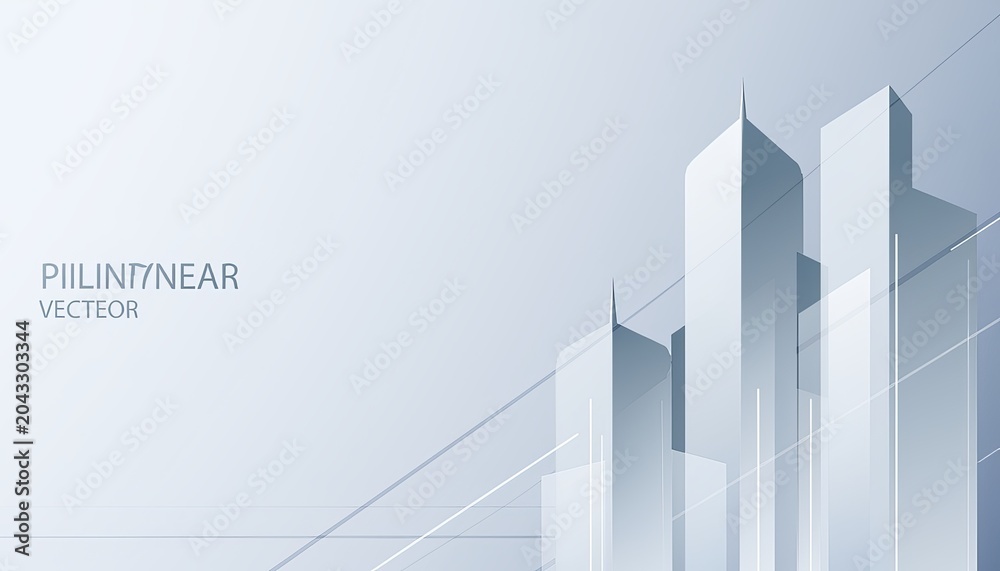 Fototapeta premium Minimal Real Estate Background with Abstract Buildings and Geometric Lines – Modern Corporate Design 