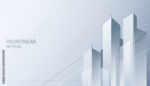 Minimal Real Estate Background with Abstract Buildings and Geometric Lines – Modern Corporate Design
