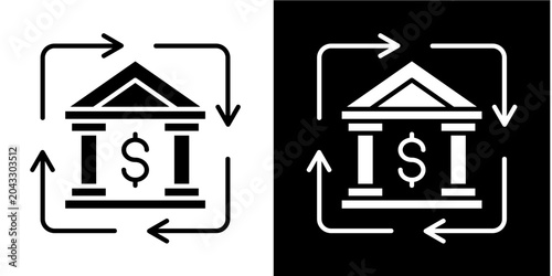 Foto Inclusive Banking Icon Set White Glyph Style Collection