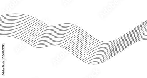 Minimalist abstract wave pattern with flowing grey lines, modern geometric line art background, elegant curved stripe texture for corporate branding and web design