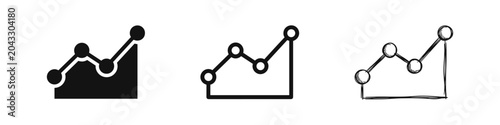 Photos Line graph trend data analysis icon set