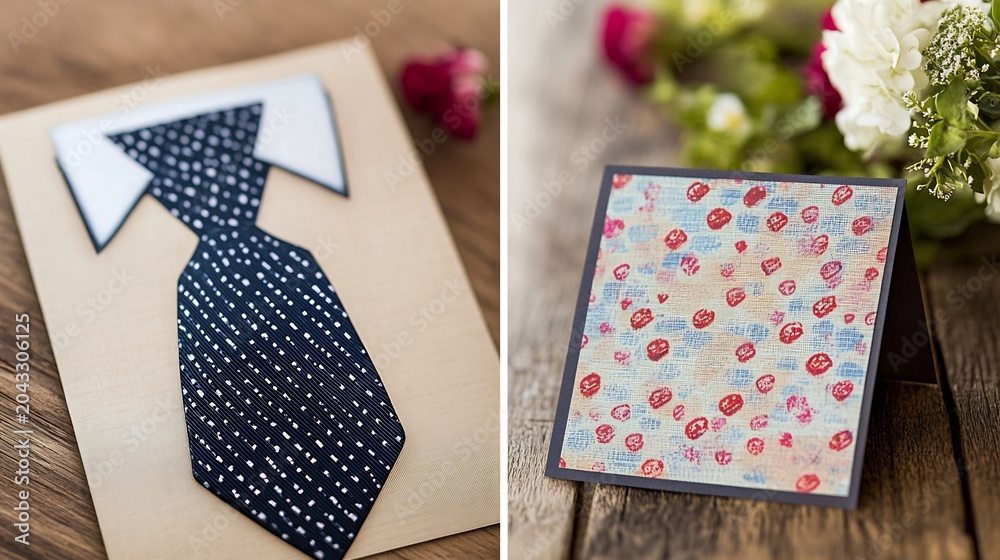 Obraz premium Father's Day Card with a tie on the left side and a writing space area on the right side for a personal message to dad