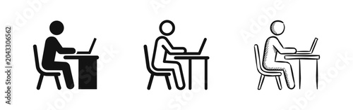 Quadro su tela Working on laptop icon set