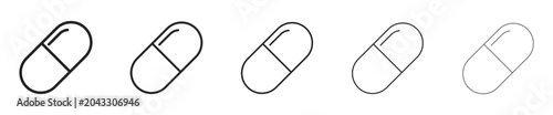 Foto medical pill line icon set