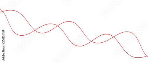 simple red two wave line vector for banner poster background.