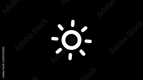 Daytime and Nighttime Toggle Animation. Animated Switch Mode Line UI Icon, Day and Night Toggle Seamless Loop with Alpha Channel