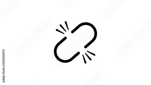 Animated Link Unlink Symbols for Network Status and Attachment Management. Link and Unlink Icon Animation with Smooth Motion and Seamless Loop.