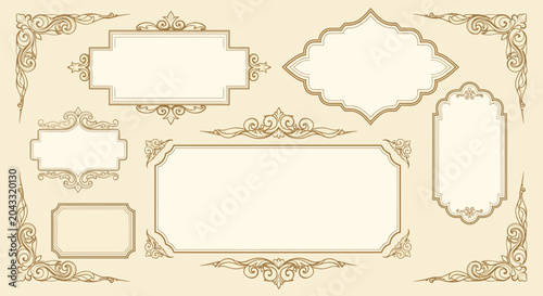 Ornate Vintage Frames and Borders Collection, Decorative Elements
