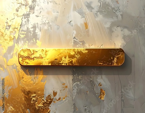 Golden Bar on Concrete Background Texture.