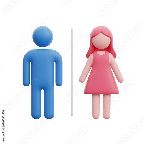 Man and woman icons standing together in a pair
