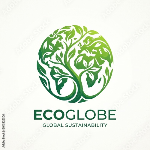 EcoGlobe Nature Tree Earth Logo Illustration