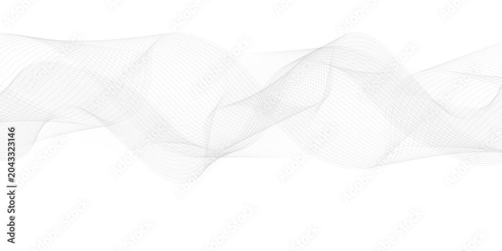 Fototapeta premium gray wave curve lines banner background design. Digital frequency track equalizer. Stylized line art background. modern soft luxury texture with smooth and clean vector subtle background illustration