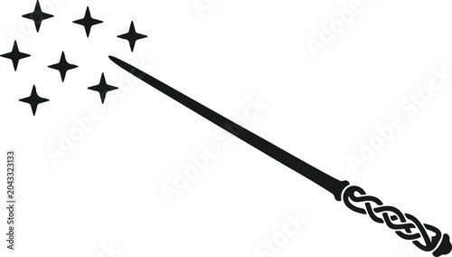 Fotografie Magic wand with sparkles icon