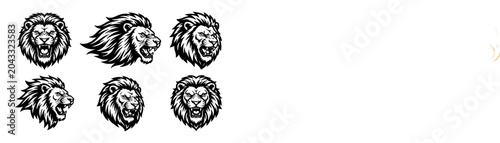 Angry lion vector pose, logo lion
