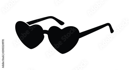 Tableau sur toile heart shaped sunglasses silhouette heart shaped eyewear accessories fashion blac