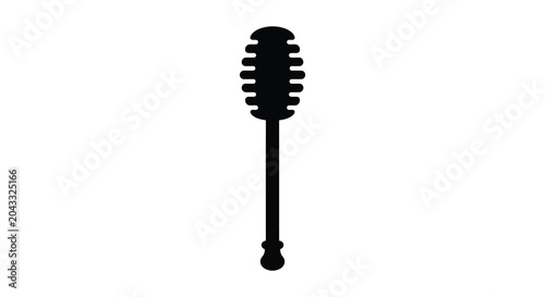 Tableau sur toile microphone silhouette on white background black outline audio equipment speech