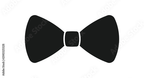 Valokuva bow tie silhouette on white background black formal attire fashion