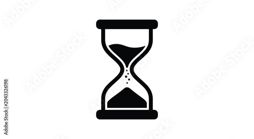 hourglass silhouette on white background sand timer time clock chronometer