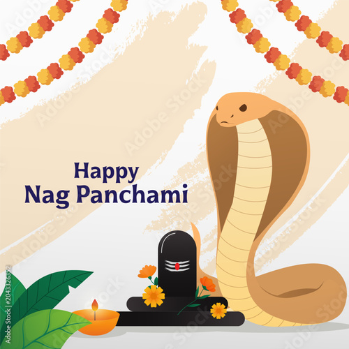 Foto gradient design illustration for nag panchami celebrate