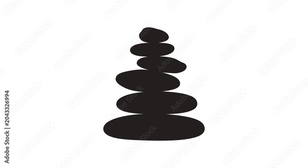 Fototapeta premium stacked stones silhouette balance zen meditation wellness calm peaceful minimalist