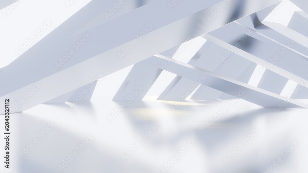 Naklejka premium Abstract architecture background geometric shapes in design interior 3d render