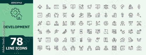 Bild auf Leinwand Development linear icon set