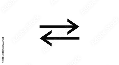 Foto double arrow silhouette on white background directional symbol navigation interf