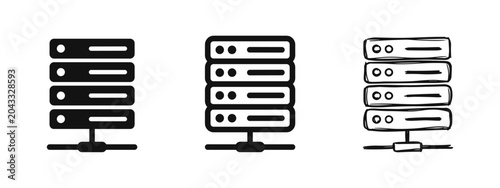 Foto Data Storage and Web Hosting Icons - Server Rack Hardware Illustration