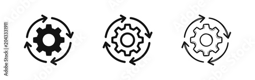 Foto Process Optimization and Workflow Management Gear Icon Set