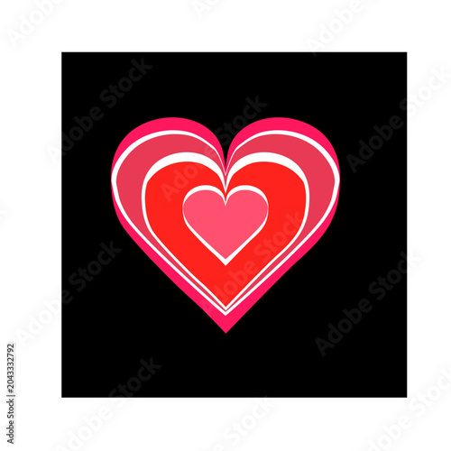 Red heart in black square