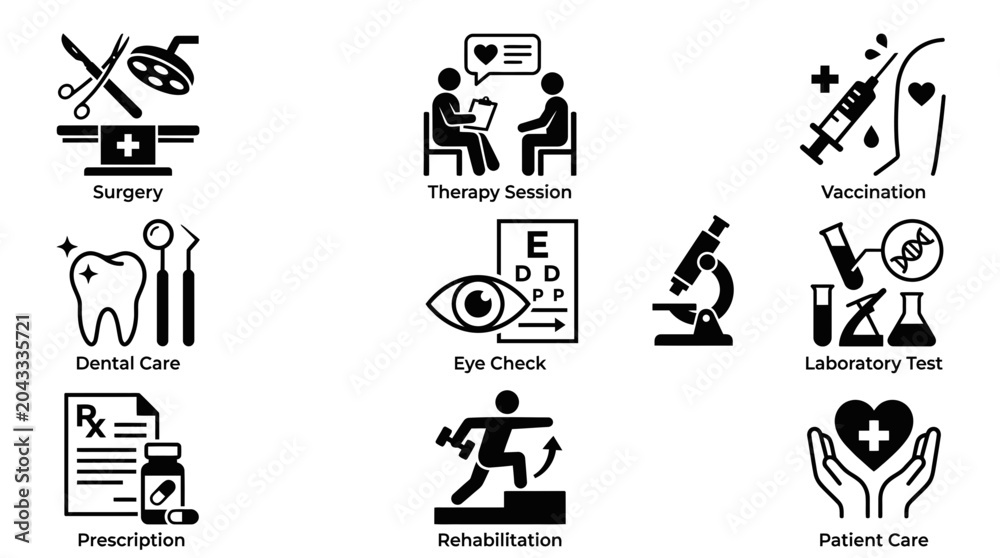 Fototapeta premium Medical icons for health services.