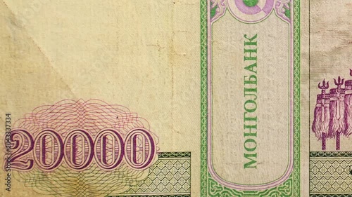 Fast-cut montage of banknote details from different countries. Concept of global finance and international currency