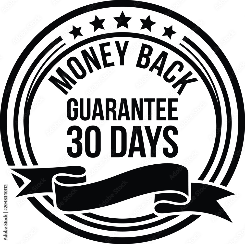 Obraz premium Satisfaction guarantee one hundred percent circular black badge