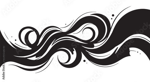 Obraz na płótnie Organic fluid curves forming harmonious movement, minimalist premium vector illu