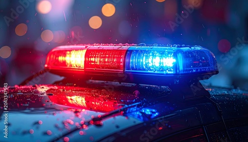 A close-up of a vehicle's emergency light bar
