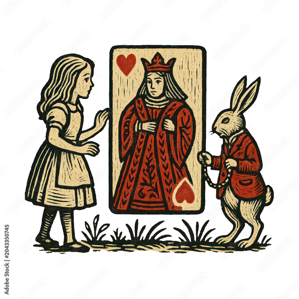 Obraz premium PNG Whimsical fairytale card illustration.