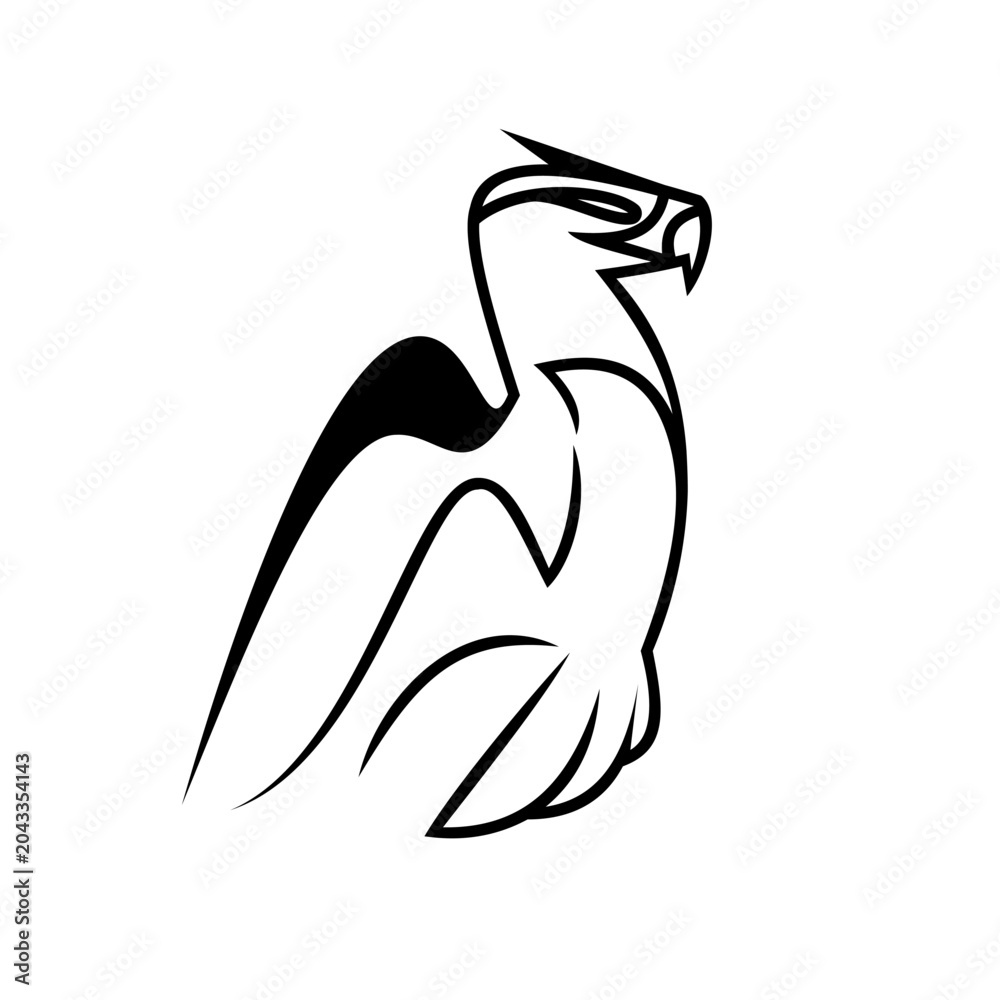 Fototapeta premium Eagle icon. Abstract. On white background.